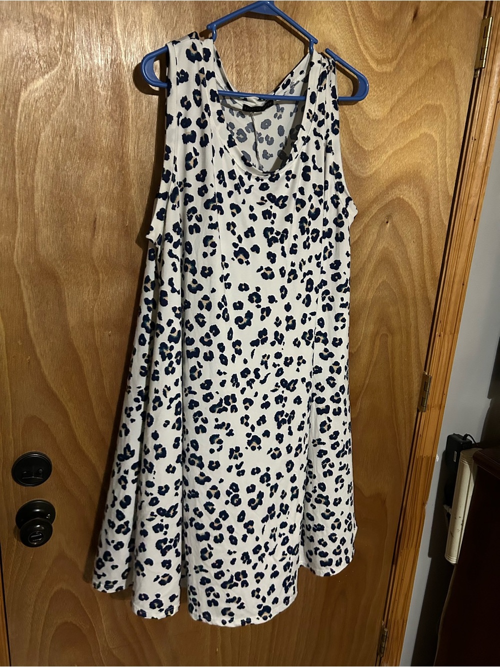 Sleeveless Cream Leopard-Print Midi Dress